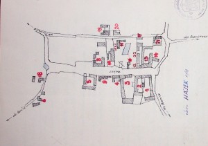 Nákres obce z roku 1968